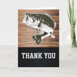 Cartão De Agradecimento Obrigado Pão de Peixes Russos de Pesca Masculina