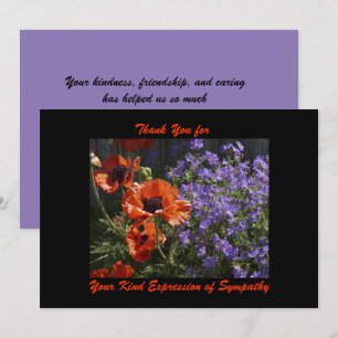 Cartão De Agradecimento Obrigado para a simpatia, papoilas das flores da