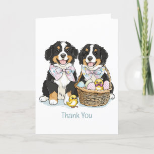 Cartão De Agradecimento Obrigado Páscoa Cães de Montanha Bernese