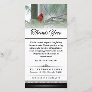 Cartão De Agradecimento Obrigado pássaro que cardinal as palavras não
