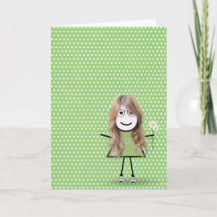 Cartão De Agradecimento Obrigado, Passe a Garota com a Daisies