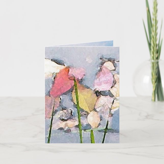 Cartão De Agradecimento Obrigado Pastel das impressões você (Frente)