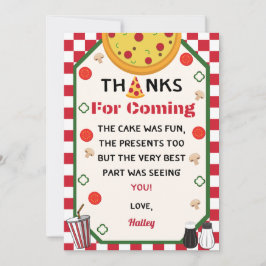 Cartão De Agradecimento Obrigado pela Festa de Aniversário com Pizza