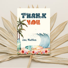 Cartão De Agradecimento Obrigado pela Festa de Aniversário de Surf na Onda