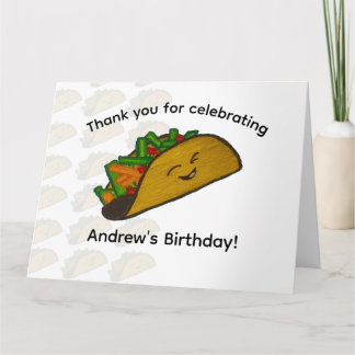 Cartão De Agradecimento Obrigado pela Festa de Taco