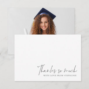 Cartão De Agradecimento Obrigado pela Formatura em Foto Minimalista