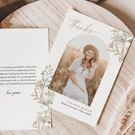 Cartão De Agradecimento Obrigado pela Foto de Formatura da Meadow Botanica