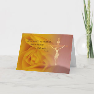 Cartão De Agradecimento Obrigado pela lembrança, Christian, Cross, Rosa