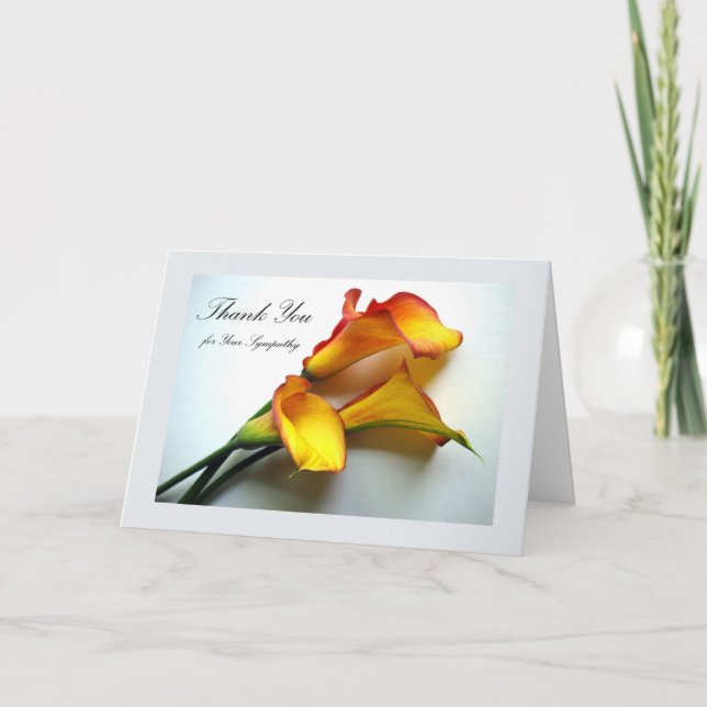 Cartão De Agradecimento Obrigado pela simpatia, Calla Lily. (Frente)