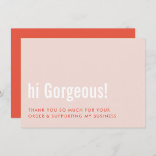 Cartão De Agradecimento OBRIGADO PELA SUA ENCOMENDA, insira cor de laranja