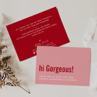 OBRIGADO PELA SUA ENCOMENDA, insira vermelho rosa