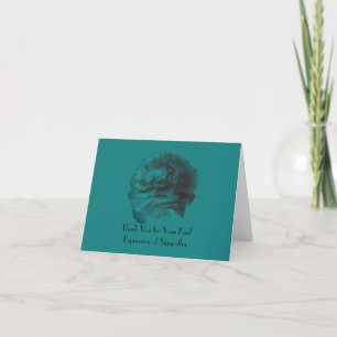 Cartão De Agradecimento Obrigado Pela Sua Simpatia, Placa Floral Teal Rosa