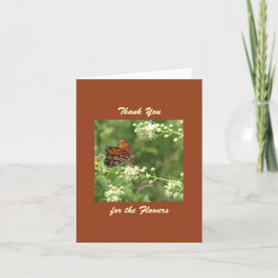 Cartão De Agradecimento Obrigado pelas Flores, Borboleta Laranja