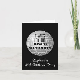 Cartão De Agradecimento Obrigado pelas Memórias do Disco Aniversário de 40