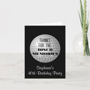 Cartão De Agradecimento Obrigado pelas Memórias do Disco Aniversário de 40