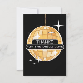 Cartão De Agradecimento OBRIGADO Pelo Amor Disco Bola Dourada Aniversário