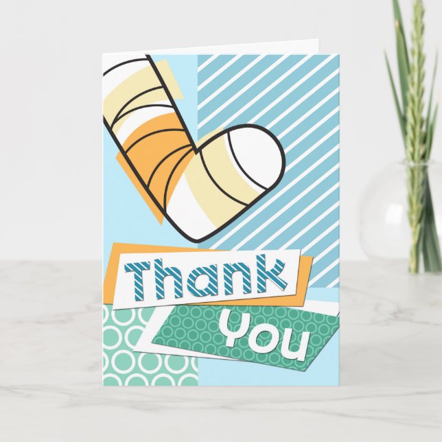 Cartão De Agradecimento Obrigado pelo bom presente na perna (Frente)