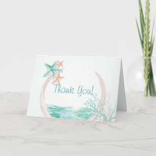 Cartão De Agradecimento Obrigado pelo Casamento na Praia da Brisa do Ocean