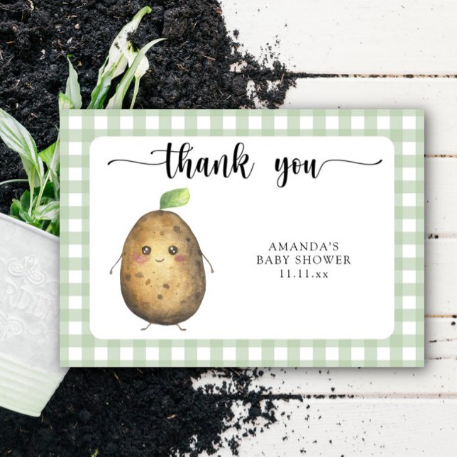 Cartão De Agradecimento Obrigado pelo chá de bebê do adorável batata de de (Criador carregado)