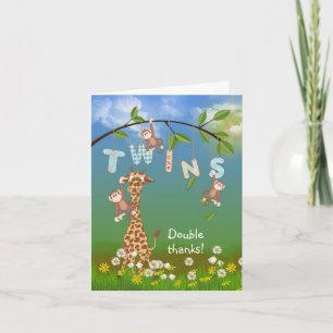 Cartão De Agradecimento Obrigado pelo Chá Gêmeo