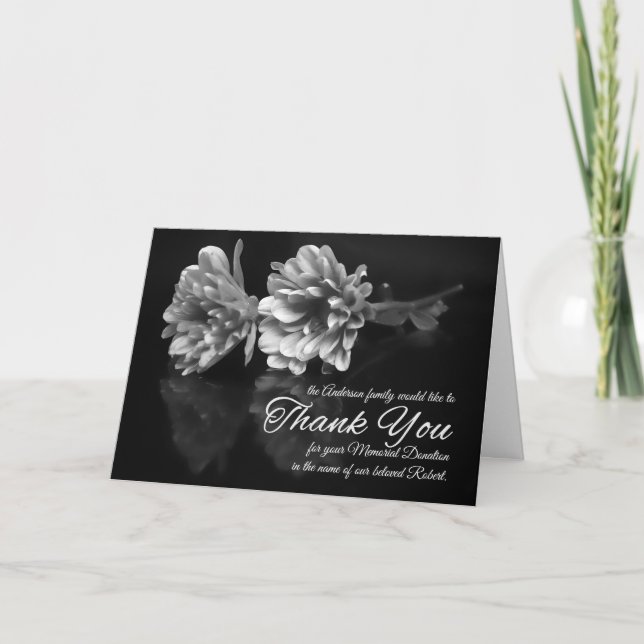 Cartão De Agradecimento Obrigado pelo Clássico de Doação Memorial Negro (Frente)