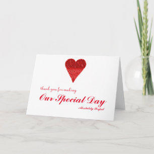 Cartão De Agradecimento Obrigado pelo dia especial com Bubbles Heart