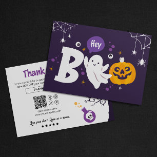 Cartão De Agradecimento Obrigado pelo Halloween do Fantasma Assustador Peq