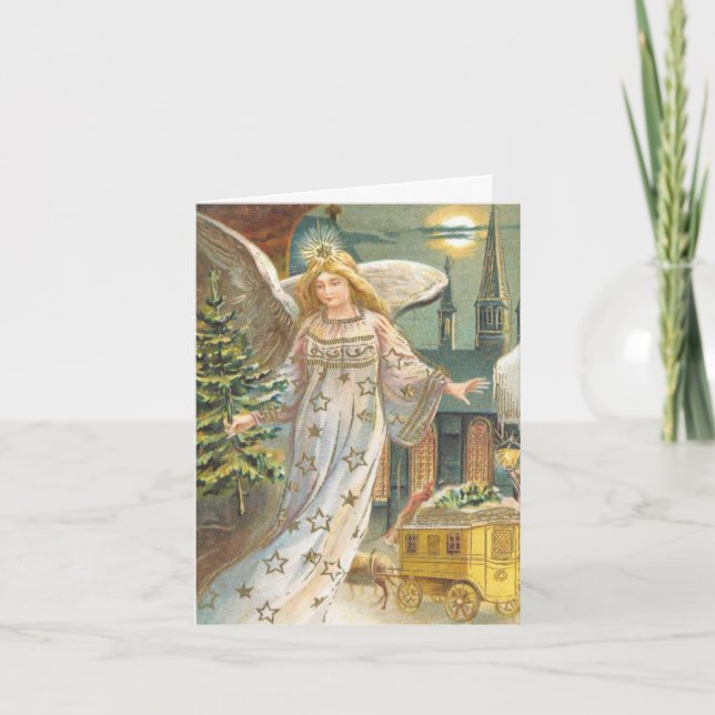 Cartão De Agradecimento Obrigado pelo Natal Antigo (Frente)