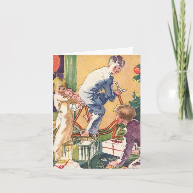 Cartão De Agradecimento Obrigado pelo Natal Antigo (Frente)