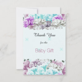 Cartão De Agradecimento Obrigado pelo Presente de Bebê Buquê Misto