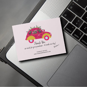 Cartão De Agradecimento Obrigado pelo seu pedido de diversão, Floral Colo