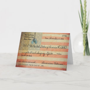 Cartão De Agradecimento Obrigado pelo Veteran no Dia dos Veteranos