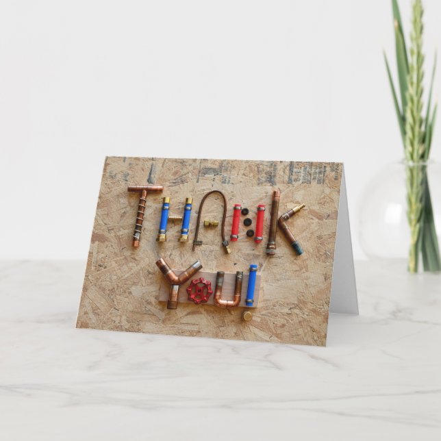 Cartão De Agradecimento Obrigado pelos canalizadores (Frente)