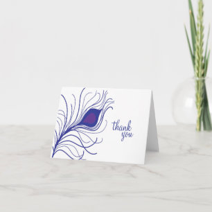 Cartão De Agradecimento Obrigado Pena de Pavão Roxo