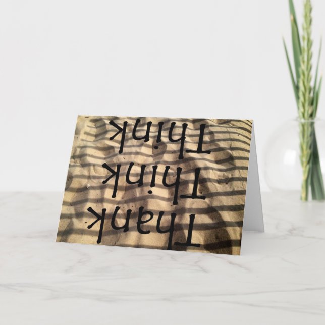 Cartão De Agradecimento Obrigado! Pense! Pense! (Frente)