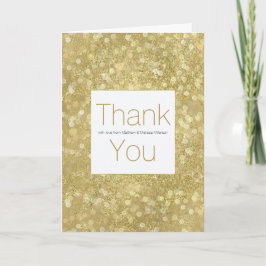 Cartão De Agradecimento Obrigado Personalizado Brilho Glamouroso Dourado B