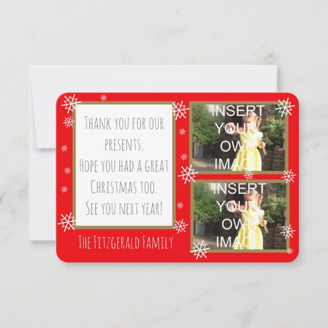 Cartão De Agradecimento Obrigado Personalizado Da Colagem De Fotos (Frente)