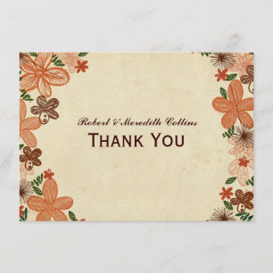 Cartão De Agradecimento Obrigado personalizado da oxidação flores