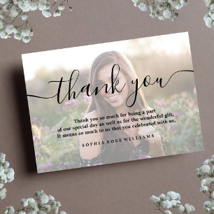 Cartão De Agradecimento Obrigado Personalizado Foto de Aniversário Persona
