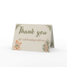 Obrigado Personalizado por Chá de Bebê do Urso de 