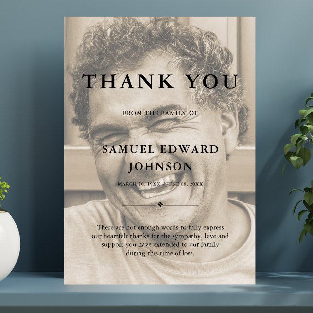Cartão De Agradecimento Obrigado Personalizado Simpatia Fotográfica Funera (Criador carregado)