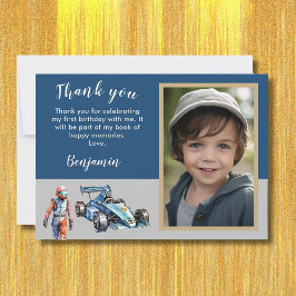 Cartão De Agradecimento Obrigado Photo Boy Corrida 5º Aniversário
