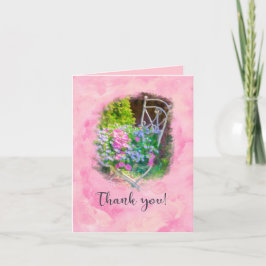 Cartão De Agradecimento Obrigado Pink Floral Watercolor