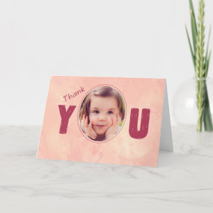 Cartão De Agradecimento Obrigado Pink, Pink Padrinho do Bebê, Nome Persona