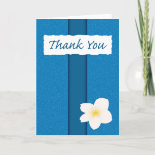 Cartão De Agradecimento Obrigado: Plumeria sobre o azul