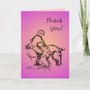 Cartão De Agradecimento Obrigado pônei! Rosa