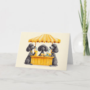 Cartão De Agradecimento Obrigado Poodles Padrão Cães Stand de Limonada