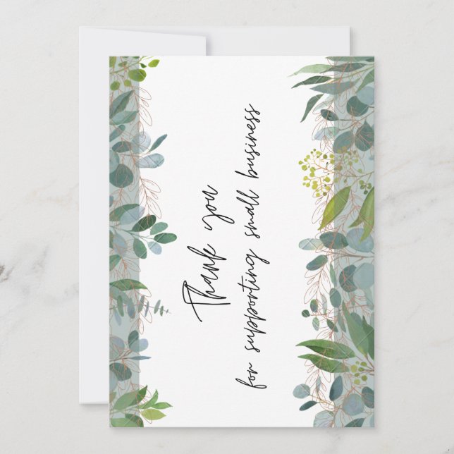 Cartão De Agradecimento Obrigado por apoiar as pequenas empresas  (Frente)