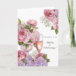 Cartão De Agradecimento Obrigado por Beber & Celebrar floral