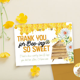 Cartão De Agradecimento Obrigado por Bee-ing tão doce colmeia de colmeia